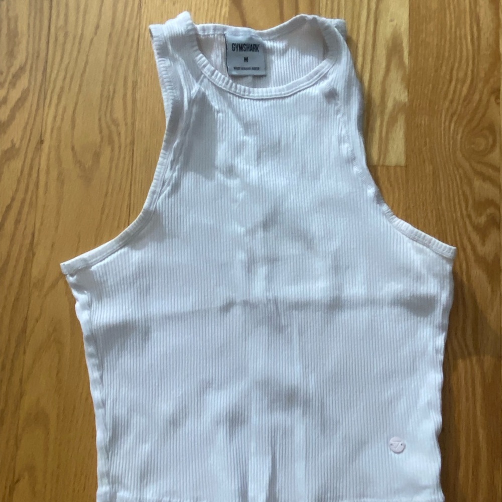 Gymshark White Ribbed Tank Top